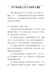 关于毕业初三作文【实用4篇】