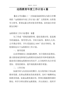 远程教育年度工作计划4篇