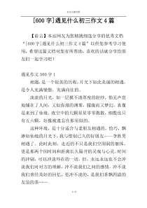 [600字]遇见什么初三作文4篇