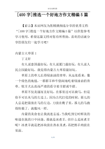 [400字]推选一个好地方作文精编5篇