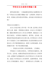 学校安全自查报告精编5篇