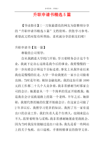 升职申请书精选5篇