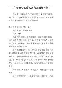 广告公司宣传文案范文通用4篇