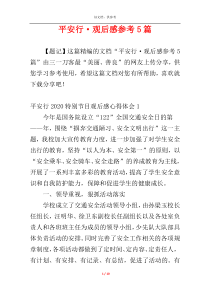 平安行·观后感参考5篇