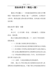 投标承诺书（精选4篇）