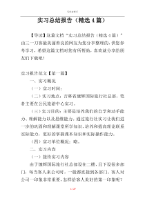 实习总结报告（精选4篇）