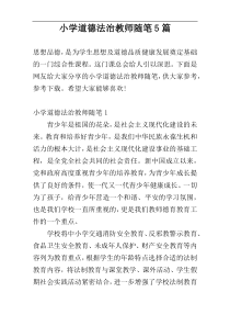 小学道德法治教师随笔5篇