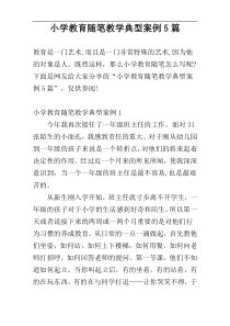小学教育随笔教学典型案例5篇