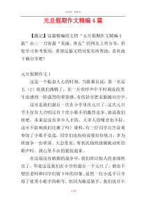 元旦假期作文精编4篇