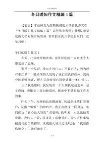 冬日暖阳作文精编4篇