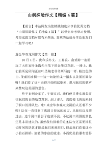 山洞探险作文【精编4篇】