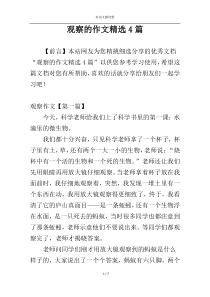 观察的作文精选4篇