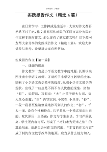 实践报告作文（精选4篇）