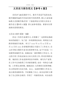 文员实习报告范文【参考4篇】