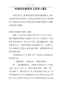 村委会实践报告【实用4篇】