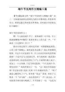 端午节见闻作文精编5篇