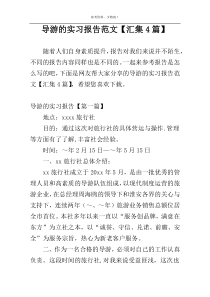 导游的实习报告范文【汇集4篇】