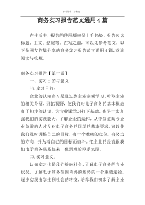 商务实习报告范文通用4篇