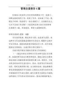 管理自查报告4篇