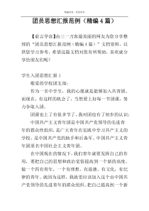 团员思想汇报范例（精编4篇）