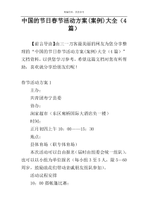 中国的节日春节活动方案(案例)大全（4篇）