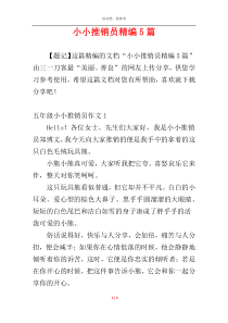 小小推销员精编5篇