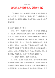 公司的工作总结范文【最新4篇】