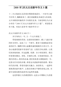 [600字]庆元旦迎新年作文5篇