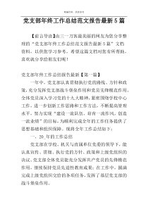 党支部年终工作总结范文报告最新5篇