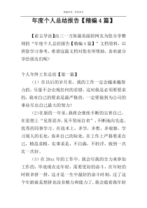 年度个人总结报告【精编4篇】