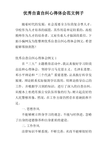 优秀自查自纠心得体会范文例子