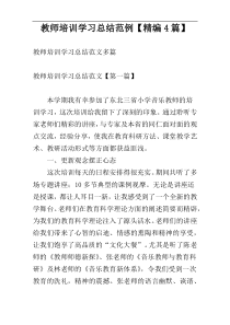 教师培训学习总结范例【精编4篇】