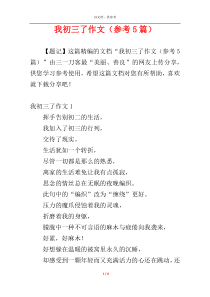 我初三了作文（参考5篇）