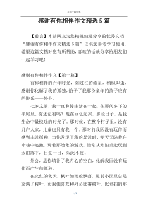感谢有你相伴作文精选5篇