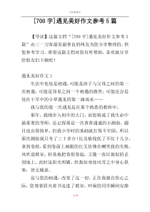 [700字]遇见美好作文参考5篇