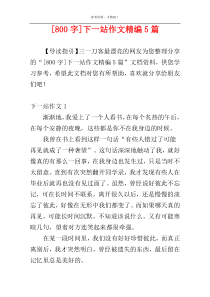 [800字]下一站作文精编5篇