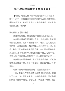 第一次玩电脑作文【精选4篇】