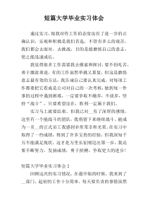 短篇大学毕业实习体会