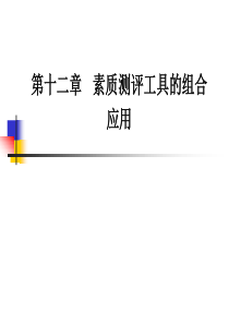 人员素质测评_13素质测评工具的组合应用