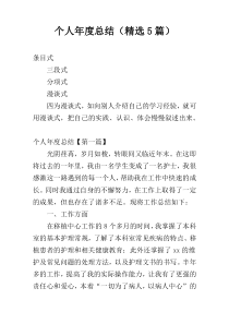 个人年度总结（精选5篇）
