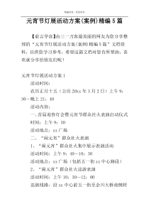 元宵节灯展活动方案(案例)精编5篇