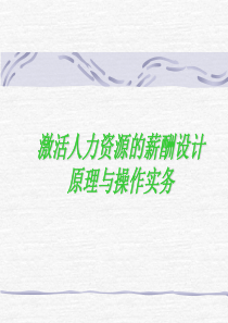 激活人力资源的薪酬设计原理与操作实务精品PPT