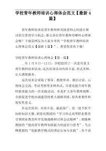 学校青年教师培训心得体会范文【最新4篇】
