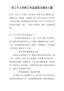 员工个人年终工作总结范文报告5篇