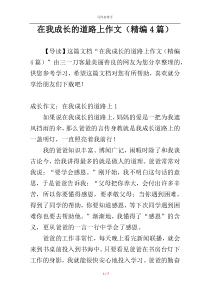 在我成长的道路上作文（精编4篇）