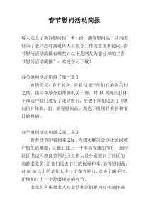 春节慰问活动简报