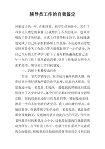 辅导员工作的自我鉴定