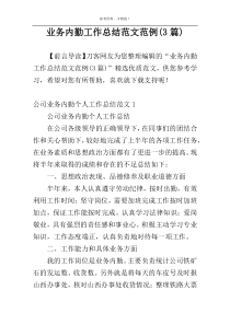 业务内勤工作总结范文范例(3篇)