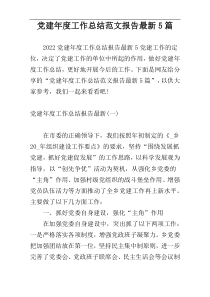 党建年度工作总结范文报告最新5篇