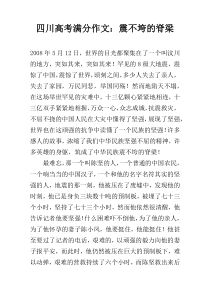 四川高考满分作文：震不垮的脊梁